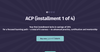 ACP | First Installment, 1 of 4 ACP | First Installment, 1 of 4