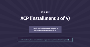 ACP | Third Installment, 3 of 4 — only $475 with coupon after second installment